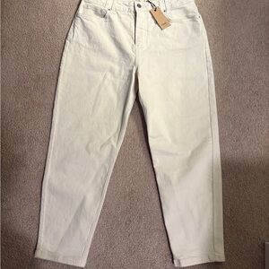 BNWT HUSH Cream Barrel-Leg Jeans size 14UK / 10US
